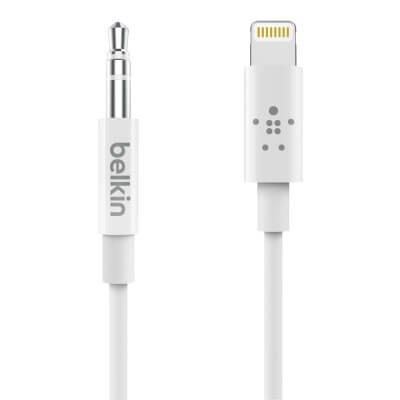 AUDIO CABLE LIGHTNING 3.5MM 0.9M / 3FT WHITE