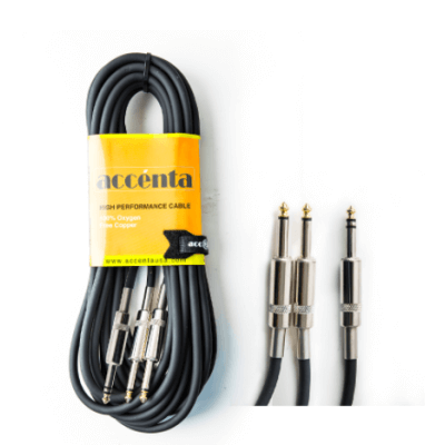 CABLE STEREO MALE TO 2 1/4 MONO MATE 6FT