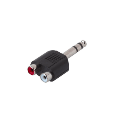 JACK ADAPTER 6.35 STEREO / 2 RCA F M6S / 2 RCA F