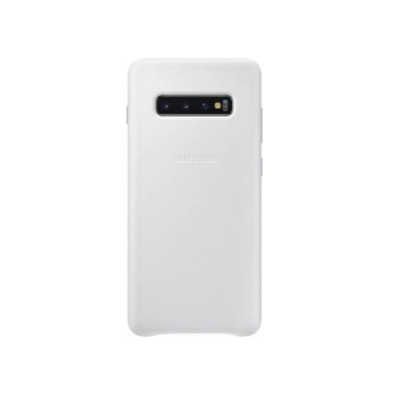 GALAXY S10 + WHITE LEATHER CASE