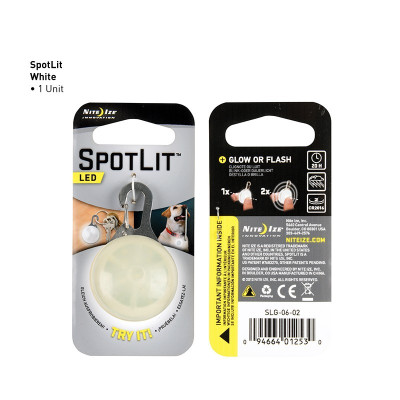 SPOTLIT LED CARABINER CHARM BLACK / WHITE