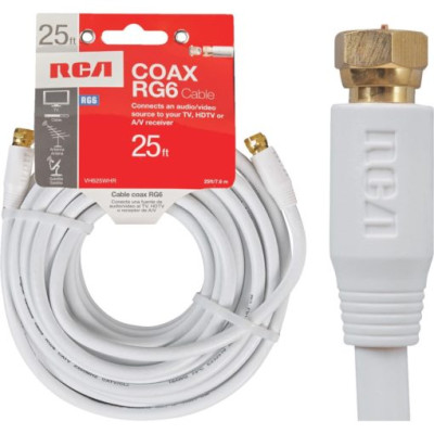 CABLE COAX RG6 7.6M / 25FT WHITE