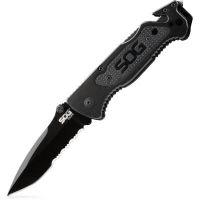 KNIFE ESCAPE BLADE 8.6CM SEMI-TOOTH BLACK 