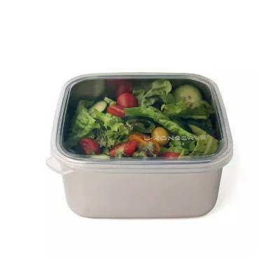 TAKE-AWAY MEAL BOX WITH SILICONE LID 1.4 L TRANSPARENT