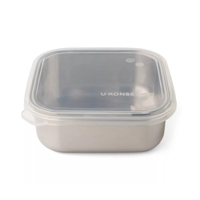 TAKE-AWAY MEAL BOX WITH SILICONE LID 450 ML CLEAR