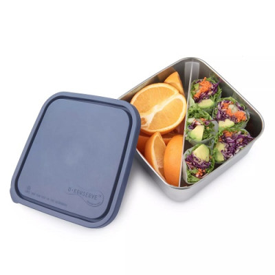 DINNER BOX WITH COMPARTMENTS WITH SILICONE LID 1.4L OCEAN