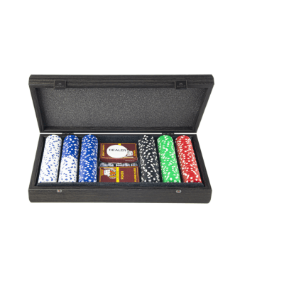 POKER GAME WITH WOODEN REPLICA BOX