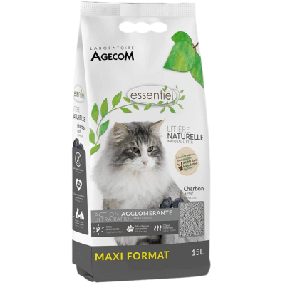 SOY LITTER WITH ACTIVE CHARCOAL FOR CATS 15L
