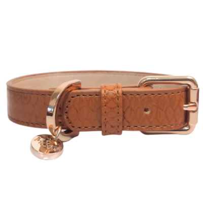 SAFIRA COLLAR FOR DOGS 30X2 CM CAMEL LEATHER
