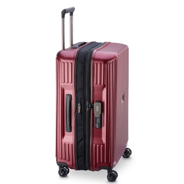 Securitime Expandable Zip Trolley Suitcase 55 Cm Red