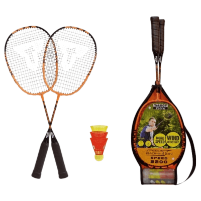 Talbot Torro Badminton-Set Magic Night 2 Schläger + Federbälle! Neon Light 