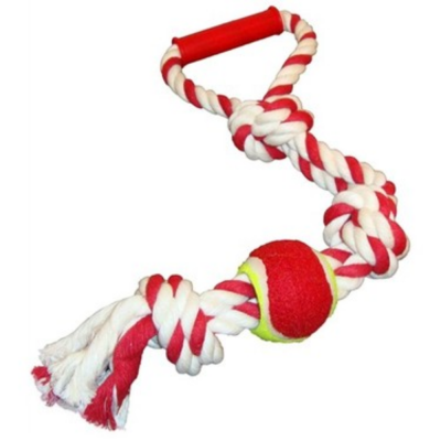 TWISTED ROPE TOY WITH COTTON BALL FOR DOGS