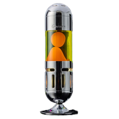 POD WASHER LAMP WITH YELLOW AND ORANGE CHROME CANDLE