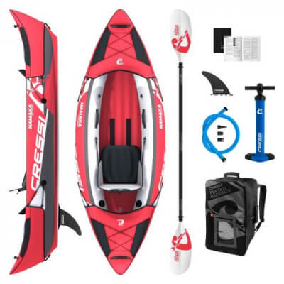 RED SINGLE PLACE INFLATABLE KAYAK