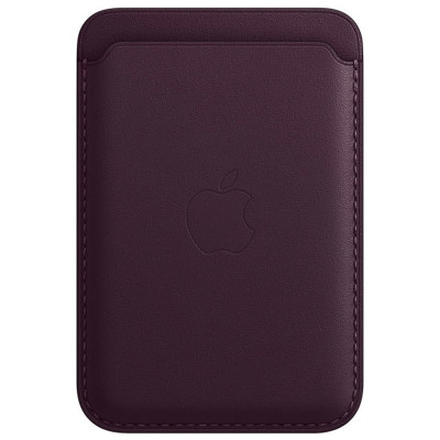 CARD HOLDER FOR IPHONE 13 WITH BLACK CHERRY LEATHER MAGSAFE