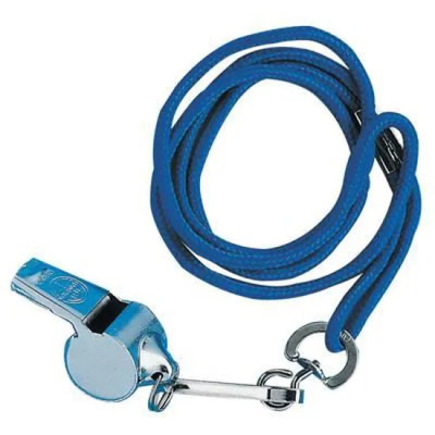 METAL WHISTLE WITH BLUE STRAP