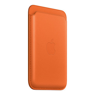 WALLET WITH MAGSAFE FOR IPHONE ORANGE LEATHER