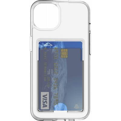 HYBRID CASE FOR IPHONE 14 PLUS WITH CLEAR CARD HOLDER