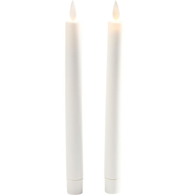 SET OF 2 RECHARGEABLE SARA LED CANDLES 25 CM WHITE